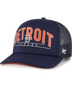 Мужская темно-синяя кепка Snapback из пеноматериала Detroit Tigers Backhaul Trucker Snapback &apos;47 Brand