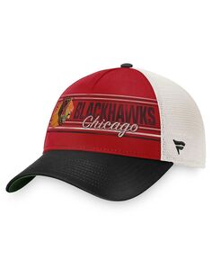 Мужская фирменная красно-черная кепка Chicago Blackhawks True Classic Retro Trucker Snapback Fanatics