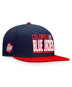 Мужская фирменная двухцветная шляпа Snapback темно-синего, красного цвета Columbus Blue Jackets Heritage Retro Fanatics