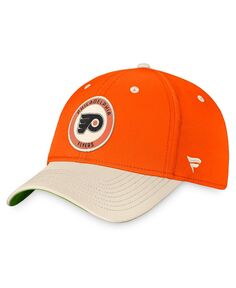 Мужская фирменная оранжево-хаки Philadelphia Flyers True Classics Flex кепка в стиле ретро Fanatics