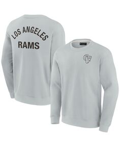Мужской и женский серый супермягкий пуловер Los Angeles Rams Crew Sweatshirt Fanatics Signature