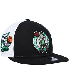 Мужская черная бейсболка Boston Celtics Pop Panels 9FIFTY Snapback New Era