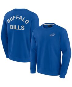 Мужской и женский супермягкий пуловер Royal Buffalo Bills, свитшот с круглым вырезом Fanatics Signature
