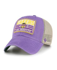 Мужская фиолетовая натуральная бейсболка Los Angeles Lakers Four Stroke Clean Up Snapback &apos;47 Brand