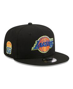 Мужская черная бейсболка Los Angeles Lakers Neon Pop 9FIFTY Snapback New Era