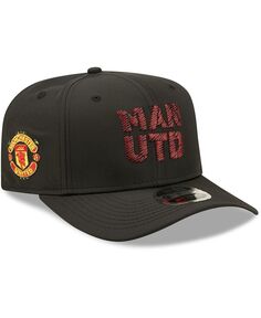 Мужская черная бейсболка Manchester United с накладным рисунком 9FIFTY Snapback New Era