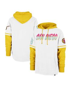 Мужской белый пуловер с капюшоном San Diego Padres City Connect Trifecta Shortstop &apos;47 Brand