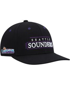 Мужская черная бейсболка Seattle Sounders FC LOFI Pro Snapback Mitchell &amp; Ness