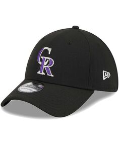 Мужская черная гибкая кепка с логотипом Colorado Rockies 39THIRTY New Era