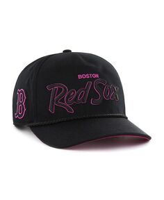Мужская черная кепка Boston Red Sox Hitch Orchid Undervisor Snapback &apos;47 Brand