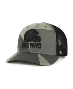 Мужская черная кепка Cleveland Browns Countershade MVP Trucker Snapback с камуфляжным принтом &apos;47 Brand
