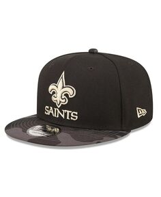 Мужская черная камуфляжная кепка New Orleans Saints Camo Vizor 9FIFTY Snapback New Era