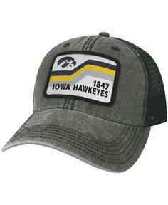 Мужская черная кепка Iowa Hawkeyes Sun &amp; Bars Dashboard Trucker Snapback Legacy Athletic