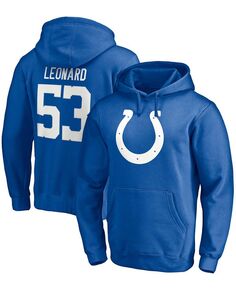 Мужской пуловер с капюшоном Darius Leonard Royal Indianapolis Colts Player Icon с именем и номером Fanatics