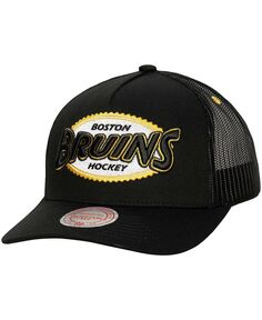 Мужская черная кепка Boston Bruins Team Seal Trucker Snapback Mitchell &amp; Ness