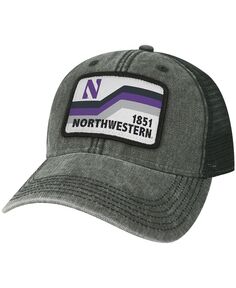 Мужская черная кепка Northwestern Wildcats Sun &amp; Bars Dashboard Trucker Snapback Legacy Athletic