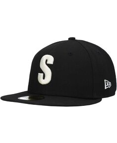Мужская черная кепка Seattle Mariners Cooperstown Collection Turn Back The Clock Steelheads 59FIFTY New Era