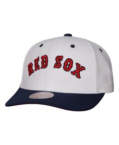 Мужская белая кепка Boston Red Sox Cooperstown Collection Pro Crown Snapback Mitchell &amp; Ness