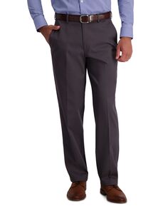 Мужские брюки премиум-класса цвета хаки с плоской передней частью без железа Haggar