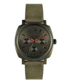 Мужские часы Caine с зеленым кожаным ремешком, 42 мм Ted Baker