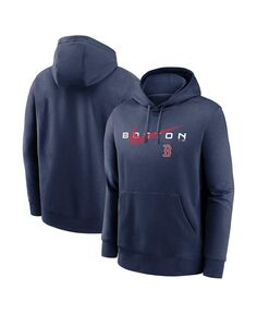 Мужской темно-синий пуловер с капюшоном Boston Red Sox Big and Tall Over Arch Nike