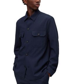 Мужская верхняя рубашка свободного кроя из эластичного хлопка с высокой производительностью Hugo Boss