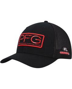 Мужская черная кепка Georgia Bulldogs PFG Hooks Flex Hat Columbia