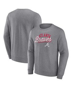 Мужской пуловер с логотипом Heather Grey Atlanta Braves Simplicity Fanatics