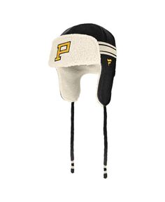 Мужская классическая зимняя кепка-траппер черного и кремового цвета с логотипом Pittsburgh Penguins НХЛ 2023 Fanatics