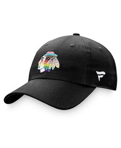 Мужская регулируемая кепка черного цвета с фирменным логотипом команды Chicago Blackhawks Pride Fanatics