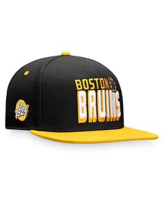 Мужская двухцветная кепка Snapback черного и золотого цвета с логотипом Boston Bruins Heritage Retro Fanatics