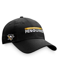 Мужская черная фирменная регулируемая кепка Pittsburgh Penguins Authentic Pro Rink Fanatics