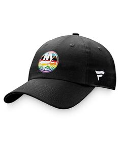 Мужская черная регулируемая кепка с логотипом команды New York Islanders Pride Fanatics