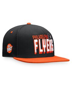 Мужская двухцветная кепка Snapback черного и оранжевого цвета с логотипом Philadelphia Flyers Heritage Heritage Fanatics