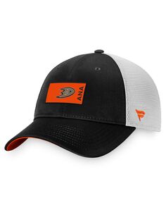 Мужская фирменная черно-белая кепка Anaheim Ducks Authentic Pro Rink Trucker Snapback Fanatics