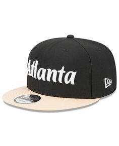 Мужская черная регулируемая кепка Atlanta Hawks City Edition 2022/23 9FIFTY Snapback New Era
