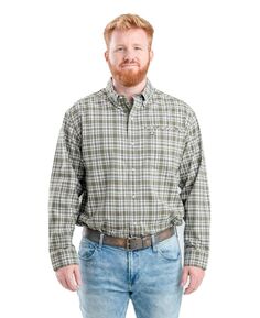 Мужская рубашка на пуговицах с длинным рукавом Foreman Flex, большая и высокая Berne