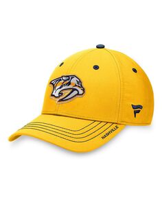 Мужская фирменная золотая кепка Nashville Predators Authentic Pro Rink Flex Hat Fanatics