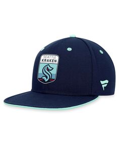 Мужская кепка Snapback с логотипом Deep Sea Blue Seattle Kraken Драфт НХЛ 2023 Fanatics
