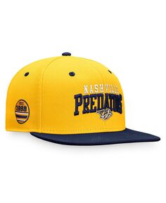 Мужская фирменная золотисто-темно-синяя кепка Nashville Predators Iconic двухцветная бейсболка Snapback Fanatics
