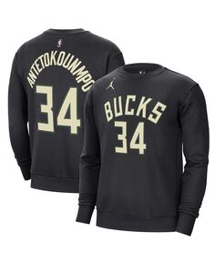 Мужской брендовый свитер Giannis Antetokounmpo, черный пуловер с именем и номером Milwaukee Bucks Jordan