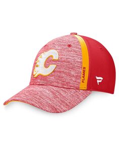 Мужская гибкая кепка Defender Defender с логотипом Heather Red Calgary Flames Fanatics
