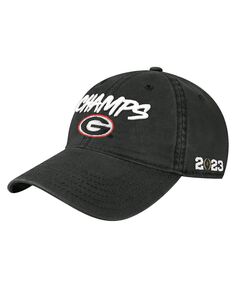 Мужская черная регулируемая кепка для студенческого футбола Georgia Bulldogs National Champions 2022 Freehand EZA Legacy Athletic