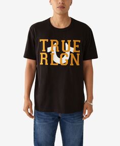 Мужская свободная фетровая футболка с короткими рукавами True Religion
