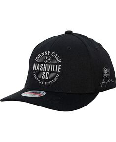 Мужская черная регулируемая шляпа Nashville SC x Johnny Cash Mitchell &amp; Ness