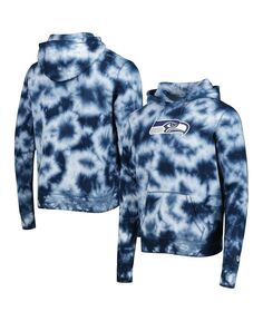 Мужской темно-синий пуловер с капюшоном Seattle Seahawks Team Tie Dye New Era
