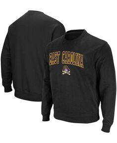 Мужской черный твиловый пуловер с логотипом ECU Pirates Arch Logo Tackle Colosseum