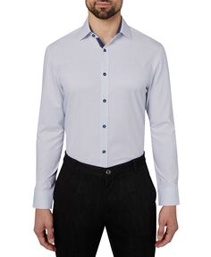 Облегающая классическая рубашка из эластичной охлаждающей ткани с нежелезным принтом в горошек Society of Threads