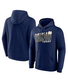 Мужской темно-синий пуловер с капюшоном с фирменным логотипом Notre Dame Fighting Irish Play Like A Champion Today Fanatics