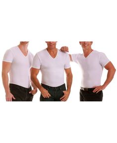 Набор из 3 мужских компрессионных футболок Insta Slim с v-образным вырезом и короткими рукавами Instaslim